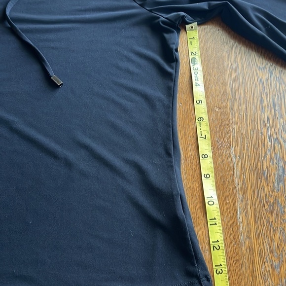 Liz Claiborne Tie Blouse Loose Fit Open V Neck Black Size XL - Picture 9 of 13